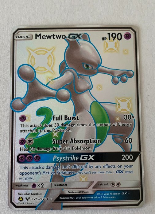 Pokémon - Keräilykortti - Mewtwo Shiny GX - Ultra Rare! - Mint