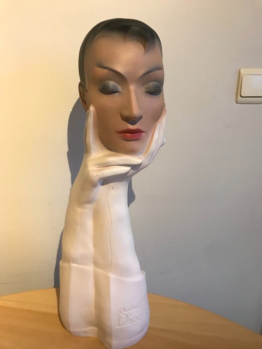 Bust mannequin advertising Christian Dior - Color: White - Plaster