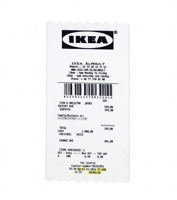 Virgil Abloh - IKEA - Covor - Markerad Receipt Rug