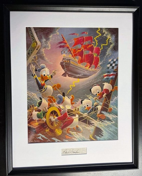 Carl Barks print with signature insert - No reserve - Afoul of the Flying Dutchman - (1995)