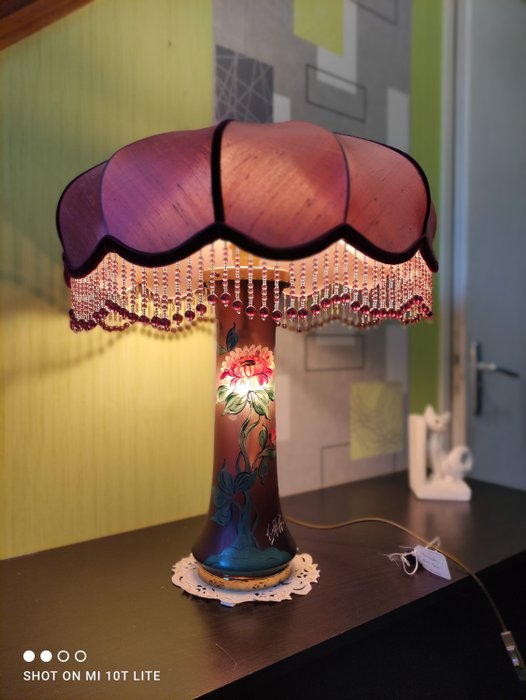 naudy - a naudy - Tafellamp (1) - Art Deco - gesmolten glas