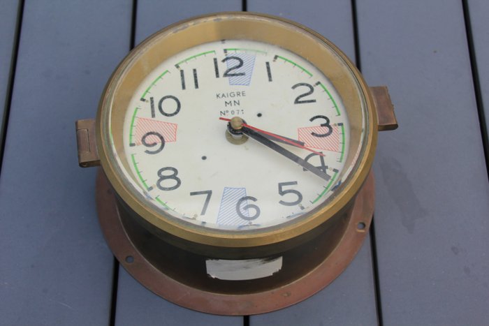Horloge de navire, Marine Nationale (2) - Laiton - Milieu du XXe siècle