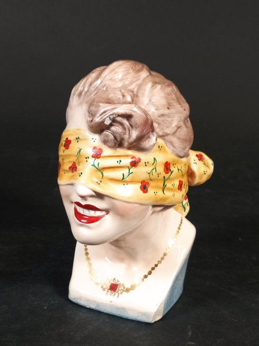 Figurine, Goddess Fortuna (Blindfolded) - Ceramic