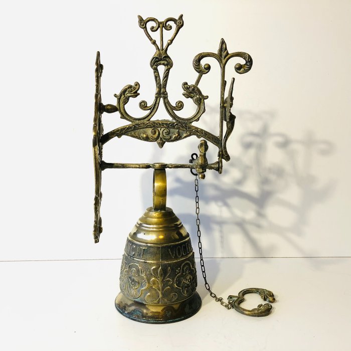 Kloster ziehen Glocke "Qui me tangit vocem meam audi" - Bronze