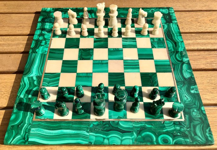 西洋棋組 - 孔雀石