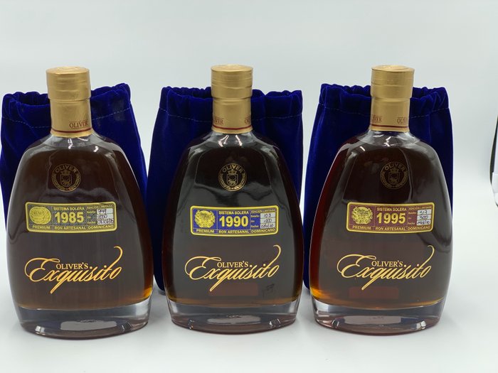 Oliver & Oliver - Exquisito 1985, 1990, 1995 - Rum artesenal - 70cl - 3 bottles