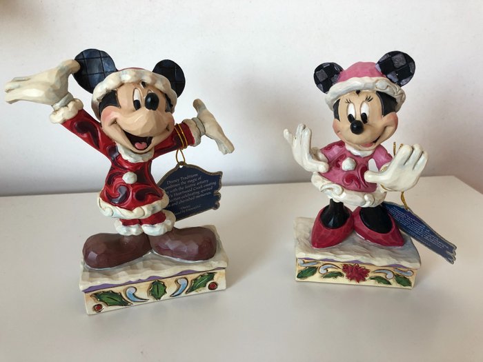 Disney Showcase Collection - 2x Figurine - Mickey en Minnie Christmas