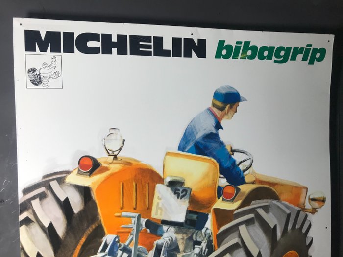 Bord – Blikken reclamebord Michelin Bibagrip – Michelin – 1970-1980
