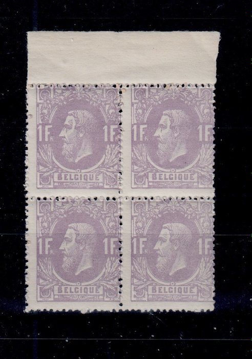 Belgique 1869 - Leopold II - OBP = 36 (in blok van 4)