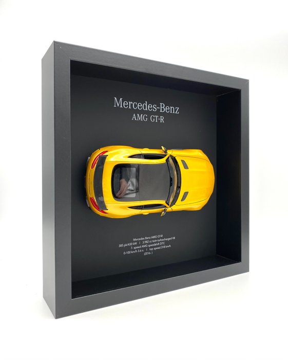 Image 2 of Decorative object - FRAMEDWHEELS - Mercedes Benz AMG GT-R (Solarbeam yellow metallic) - Mercedes-Be
