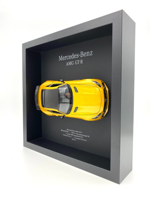 Image 3 of Decorative object - FRAMEDWHEELS - Mercedes Benz AMG GT-R (Solarbeam yellow metallic) - Mercedes-Be