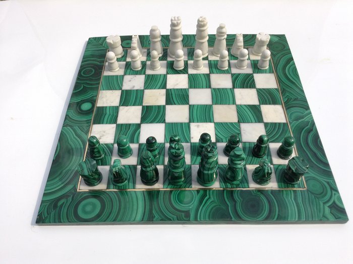 Chess set (33) - Marble, Malachite