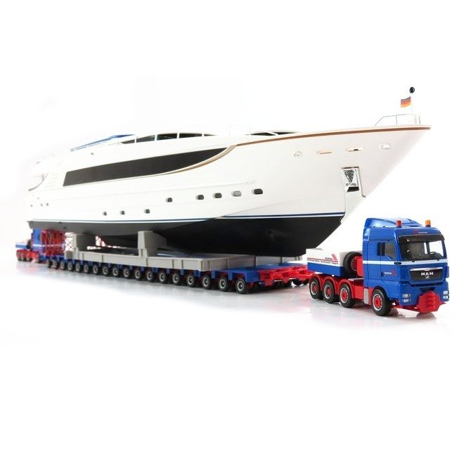 Herpa 1:87 - 154888 - Voitures modèles - Transport lourd "riwatrans" depuis le yacht "Catwalk"