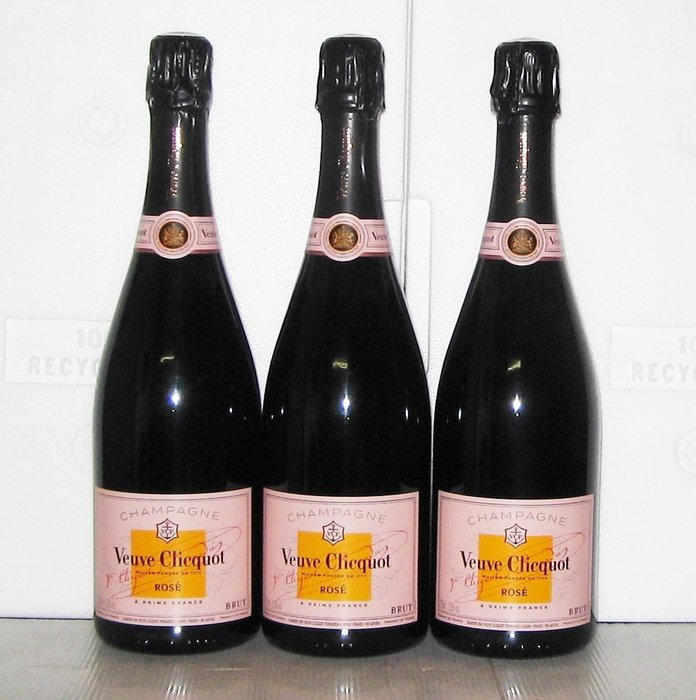 Veuve Clicquot, Rosé - Champagne Brut - 3 Flaschen (0,75 l)