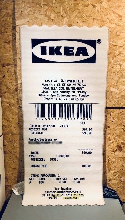 rivaal long Vegetatie Virgil Abloh - IKEA - Tapijt - Markerad Receipt RUG - Catawiki