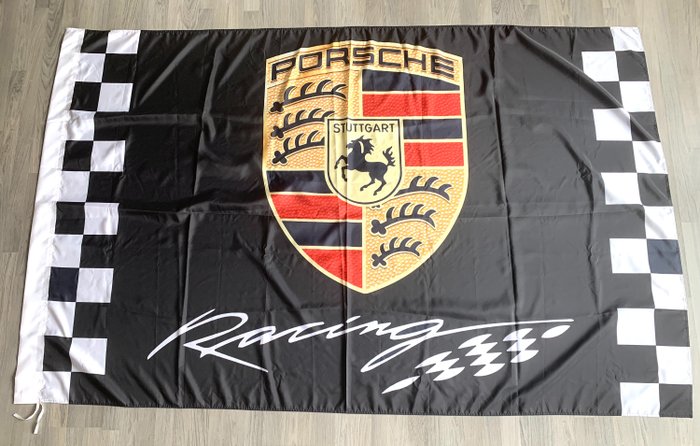 装饰品 - Porsche Racing flag 160x240cm - Drapeau pour garage - Rare - Porsche - 2000年后