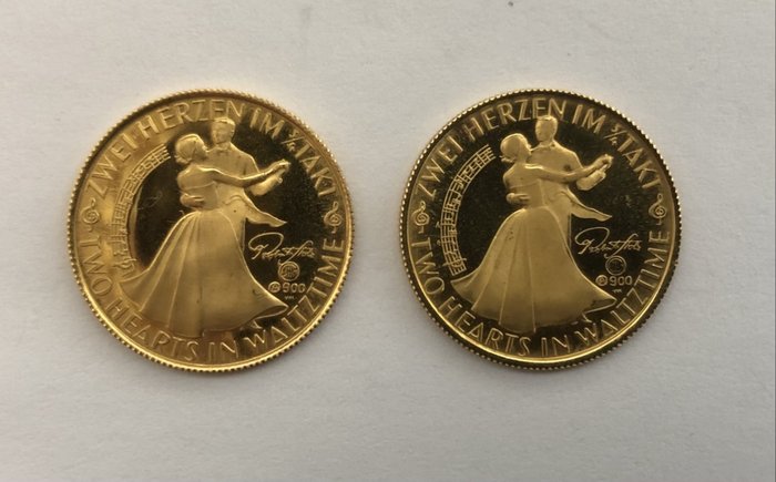 Oostenrijk. Medal Robert Stolz 1970, 2 pieces