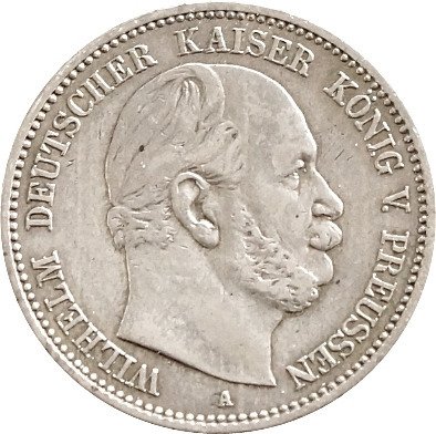 Germany, Empire, Prussia. Wilhelm I. (1861-1888). 2 Mark 1876-A