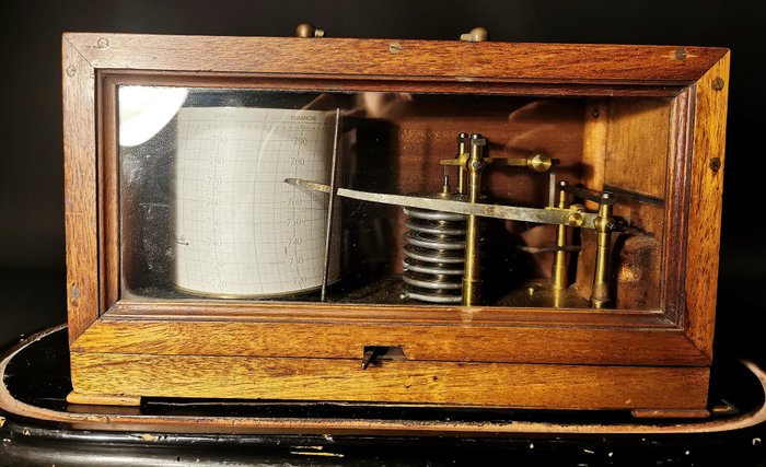 自动记录式气压计, 记录仪晴雨表，朱尔斯·理查德（Jules Richard） - 木, 黄铜 - Early 20th century