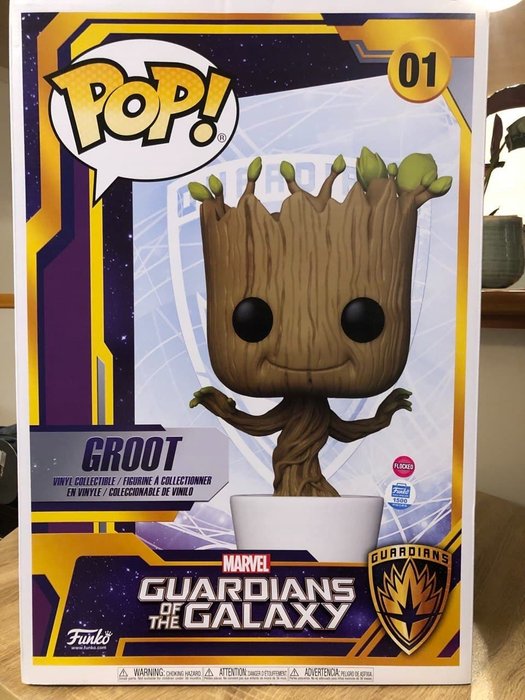 Funko - Marvel - Guardians of Galaxy - Pop Groot Flocked Limited