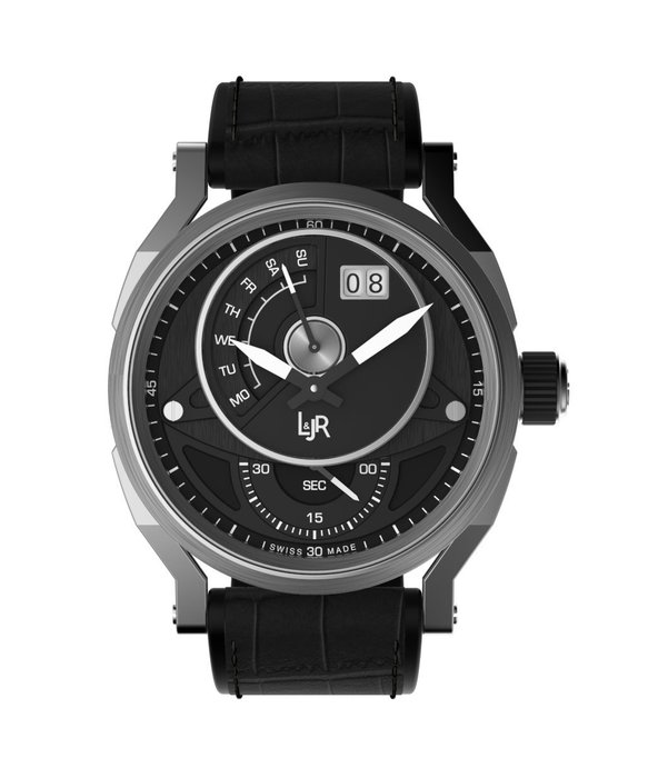 Preview of the first image of L&JR - Day and Date Steel Black - S1302 "NO RESERVE PRICE" - Men - 2011-present.