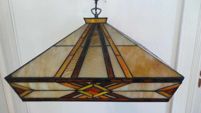 XL karakteristieke hanglamp Art Deco stijl (3-lichts) - Glas-in-lood