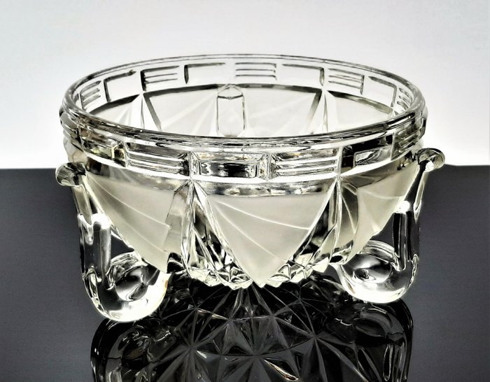 Sklo Union Libochovice - Art Deco coupe - Skål - Glas