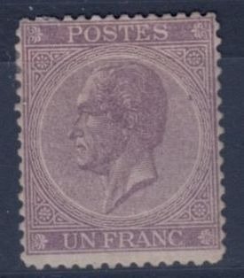 Belgien 1865 - Leopold I - OBP ; 21 Tanding 14,5x14