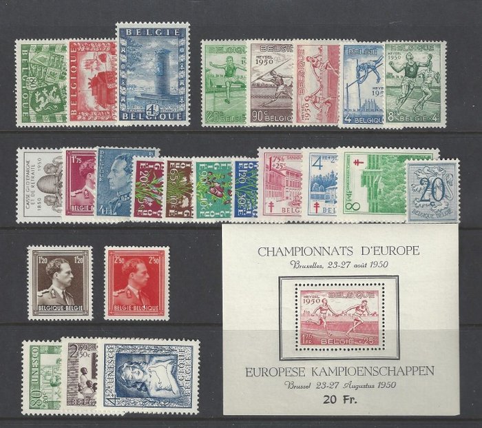 Belgien 1950/1952 - 3 Komplette Bände mit den Blöcken - OBP/COB 823/907 + BL29/30