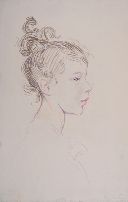 Hermann-Paul (1864-1940) - Profil de jeune fille
