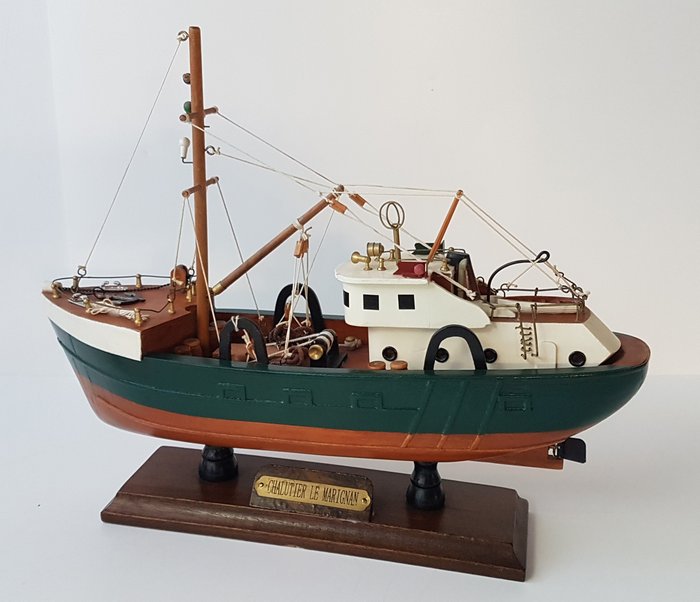 Modelo de barco - Chalutier le Marignan - Madera, cobre