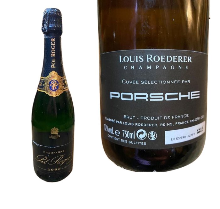 Louis Roederer Cuvee Selection Porsche & 2006 Pol Roger - Champagne Brut - 2 Bottles (0.75L)