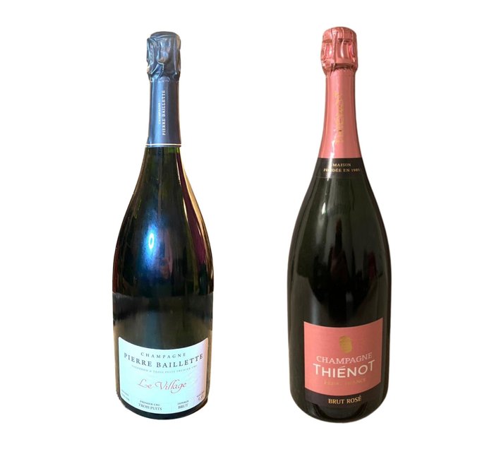 Pierre Baillette Le Village 1er Cru & Thiénot Rose - Champagne Brut - 2 Magnums (1.5L)