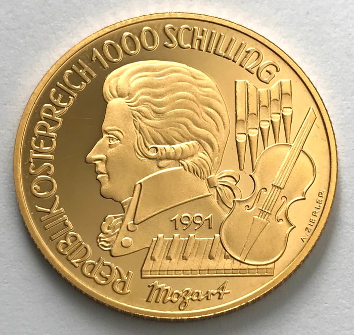 Österreich. 1.000 Shilling 1991 - Mozart - Zauberflöte