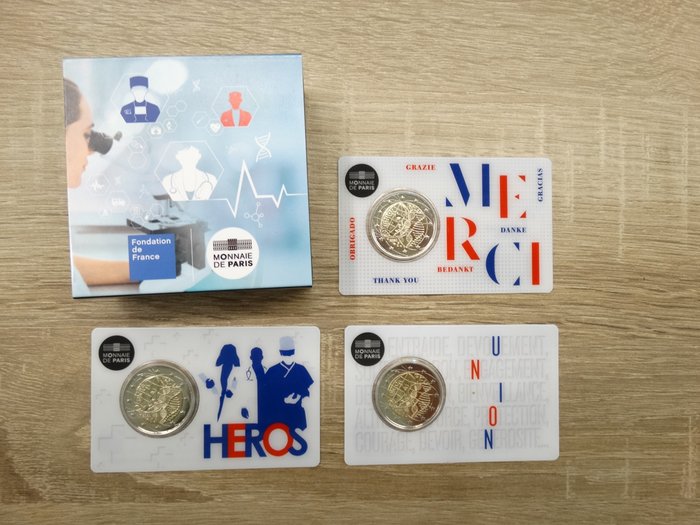 France. 2 Euro 2020  (4 coins)