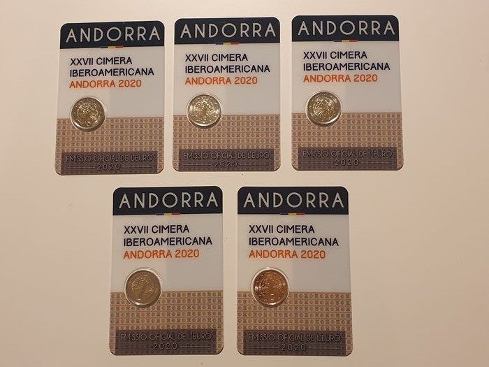 Andorre. 2 Euro 2020 BU "Ibero-Amerikaanse topconferentie" (5 coincards)