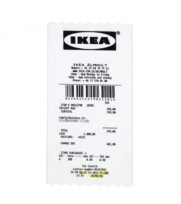 Virgil Abloh - IKEA - Teppich - Markerad Receipt Rug