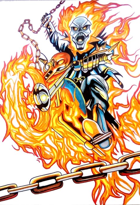 Ghost Rider original cartoon art - Ghost Rider original - Catawiki