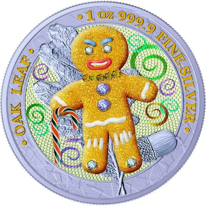 Germania. 5 Mark 2019 Bejeweled Gingerbread- 6-  1 Oz