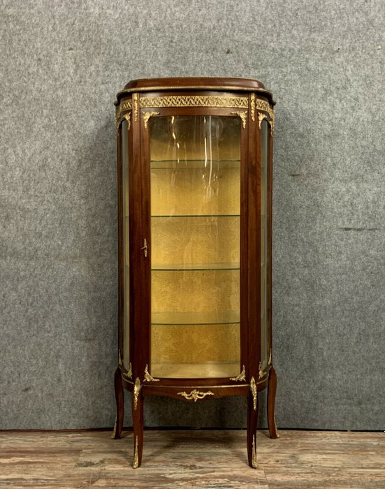 展示櫃 - 路易士十五風格 - 桃花心木, 銅（鍍金） - 19世紀下半葉