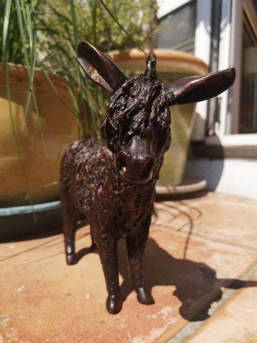 Representation of a donkey - 30 cm - Figuriini - Pronssi