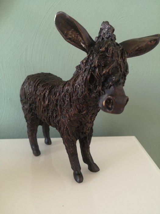 Escultura, Donkey standing - 30 cm - Bronce