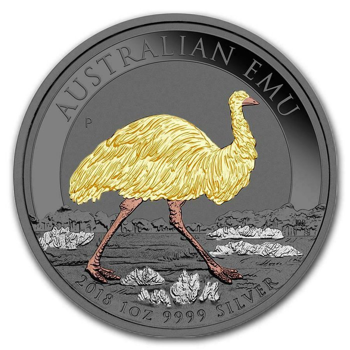 Australië. 1 Dollar 2018 Precious Australian Beauties -Emu 1 Oz