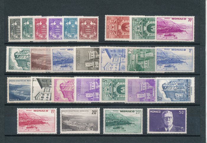 Monaco 1940/1964 - Uitgebreide verzameling op insteekkaarten.