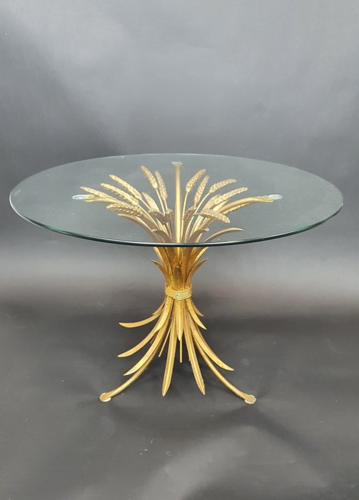 Masă de cafea Coco Chanel Style, masă florentină, masă din sticlă, masă de fumat, masă auxiliară - Regență