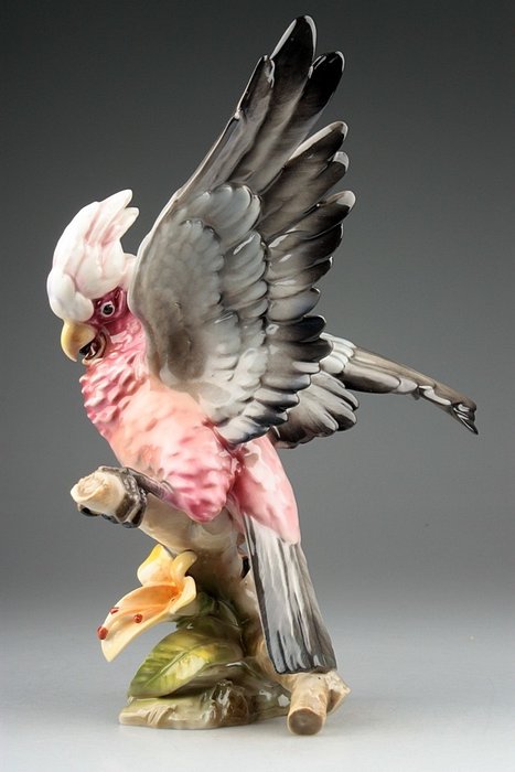 G. Granget - Hutschenreuther - Große Figur - Papagei - Porzellan