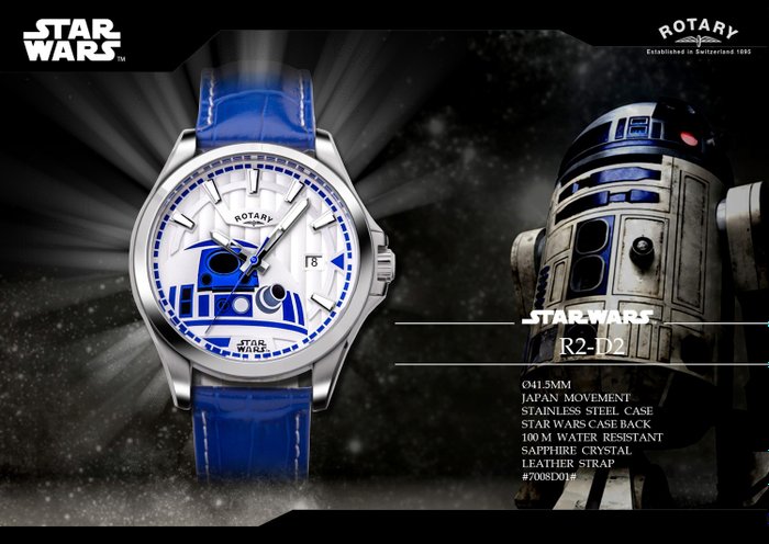 Star Wars - Rotary - Lot of 2 - R2-D2 & Darth Vader &  Kylo Ren - Watches - Stainless Steel case - Limited edition