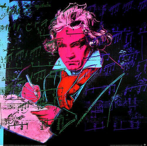 Andy Warhol (after) - Beethoven (98x97cm) - licensed offset print - anii `80