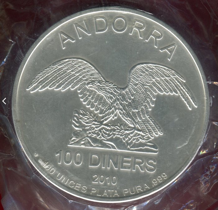 Andorra. 100 Dinar 2010 Eagle - 100 oz (3100 Gramm)