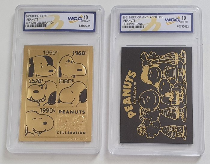 Peanuts - 50 Year Celebration - Original Gang - Originele gouden kaarten (23K) - Grade 10 PERFECT MINT - 2000